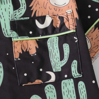 Highland Cow Cactus Women's Pajama Set