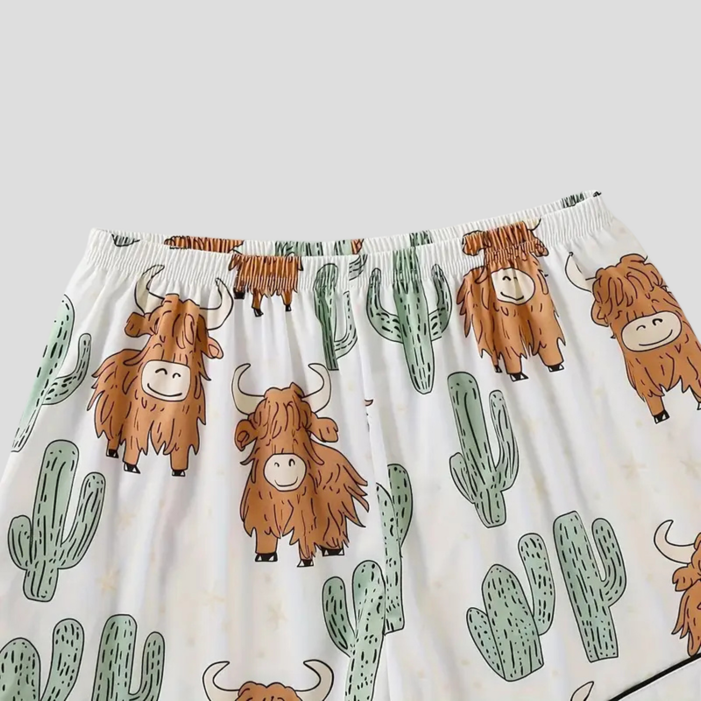 Highland Cow Cactus Women's Pajama Set