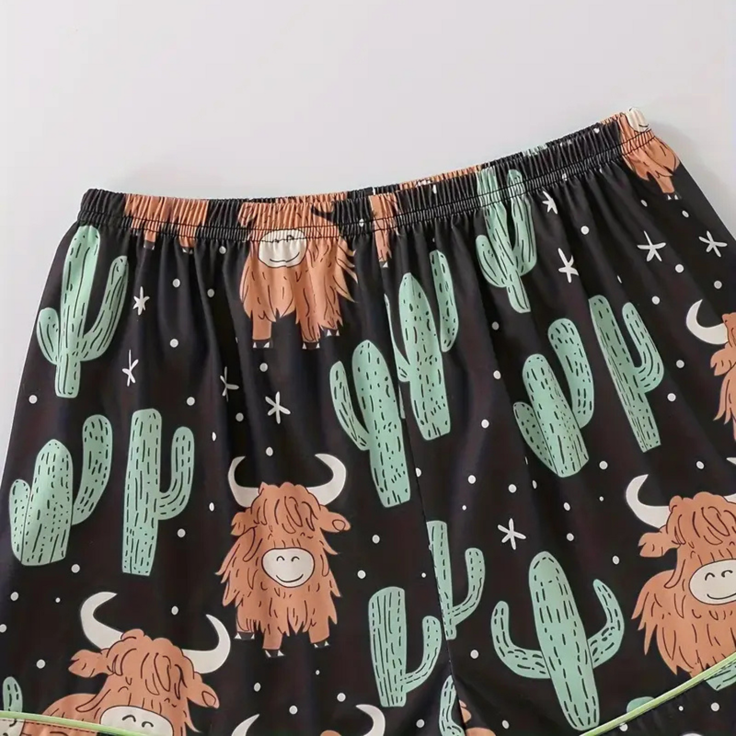 Highland Cow Cactus Women's Pajama Set